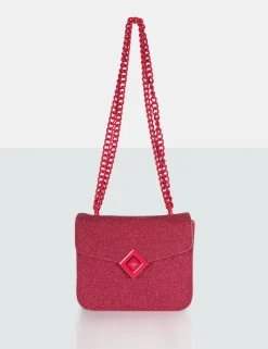 Public Desire The Pixie Hot Glitter Bag Chain Detail Shoulder Bag | Women Evening Bags