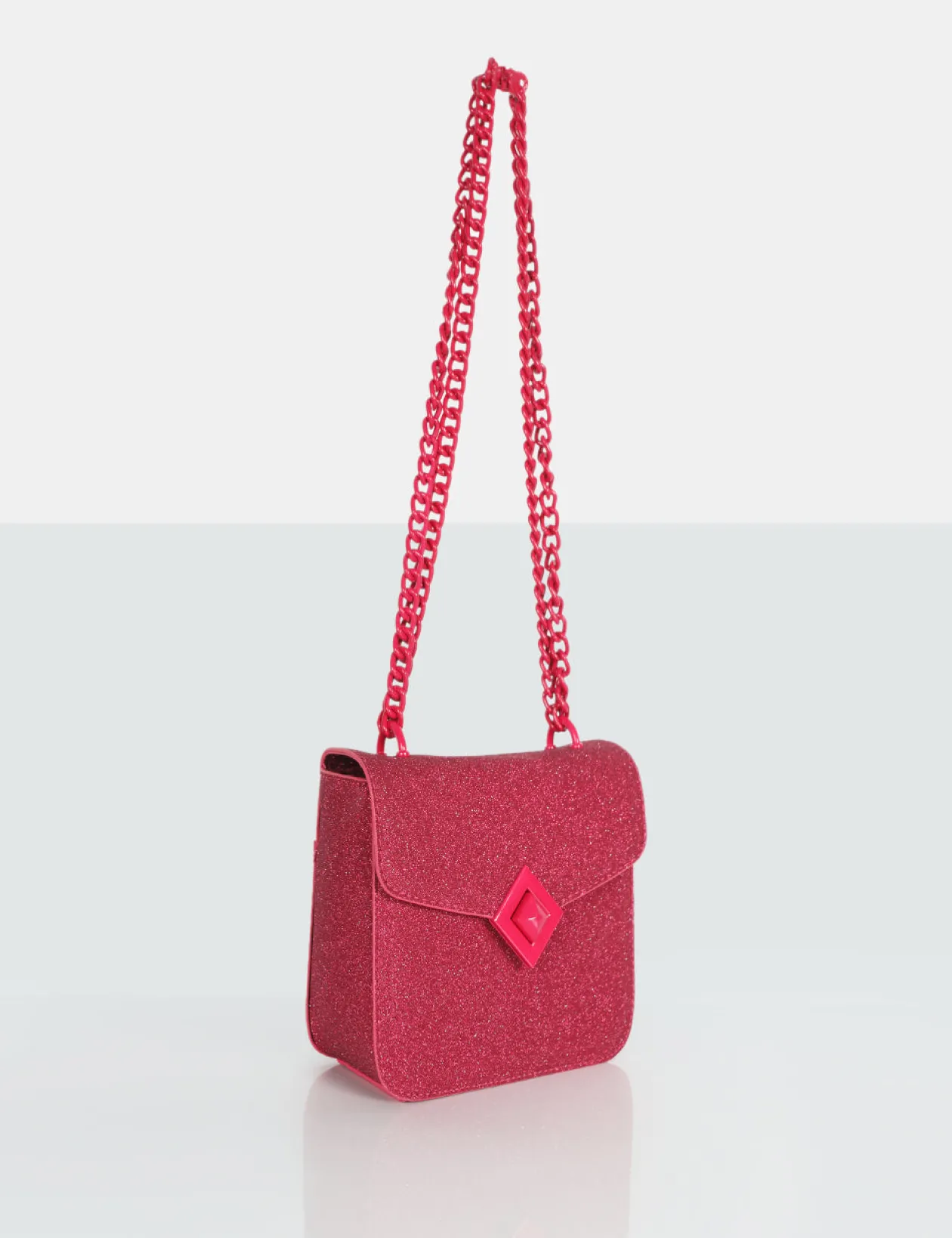 Public Desire The Pixie Hot Glitter Bag Chain Detail Shoulder Bag | Women Evening Bags