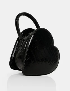 Public Desire The Roux Croc Heart Grab Bag | Women Mini Bags