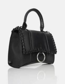 Public Desire The Roxi Black Plaited Edge Mini Handbag | Women Mini Bags