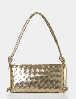 Public Desire The Tate Woven Oblong Knotted Handle Shoulder Bag | Women Evening Bags