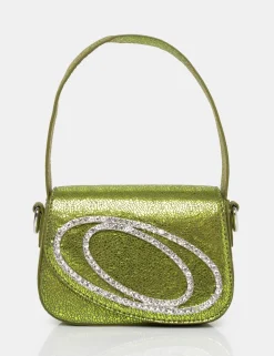 Public Desire The Tonic Cracked Pu Diamante Mini Grab Bag | Women Mini Bags