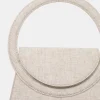 Public Desire The Top Handle Natural Linen Circlur Handle Grab Bag | Women Mini Bags