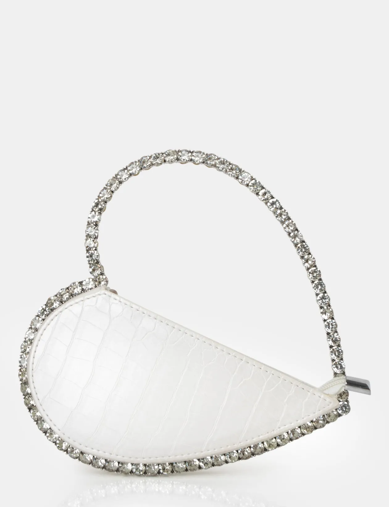Public Desire The Zee Croc Diamante Love Heart Grab Bag | Women Diamante Bags