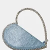 Public Desire The Zee Ice Blue Metallic Diamante Love Heart Grab Bag | Women Diamante Bags