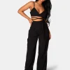 Public Desire Tie Waist Wide Leg Trousers | Women Tailoring
