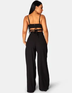 Public Desire Tie Waist Wide Leg Trousers | Women Tailoring