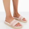 Public Desire Toile Baby Embroidered Print Slide Sandals | Women Sliders