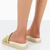 Public Desire Toile Sage Embroidered Print Slide Sandals | Women Sliders