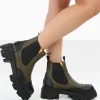 Public Desire Trance Khaki Chunky Sole Chelsea Boots | Women Chunky Boots