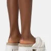 Public Desire Trina Pu Raffia Twist Strap Slider Sandals | Women Sliders
