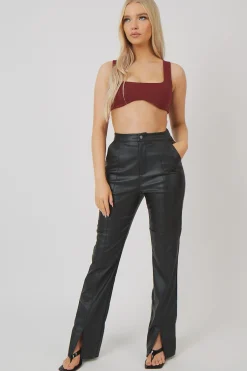 Public Desire Underbust Detail Crop Top Port | Women Tops