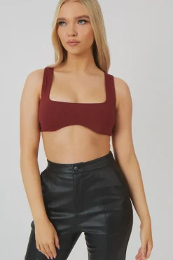Public Desire Underbust Detail Crop Top Port | Women Tops