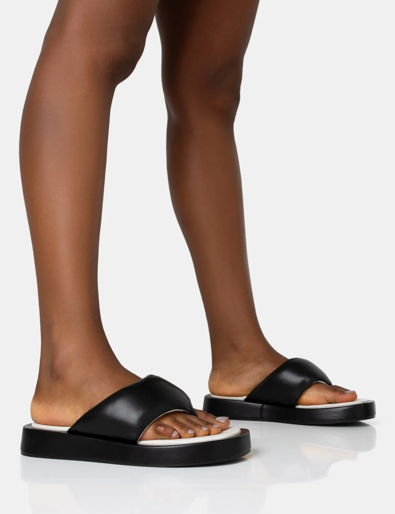 Public Desire Vacay Contrast Padded Square Toe Flip Flop Sandals | Women Chunky Sandals