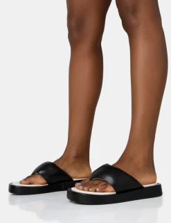 Public Desire Vacay Contrast Padded Square Toe Flip Flop Sandals | Women Chunky Sandals