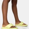 Public Desire Vacay Lime Contrast Padded Square Toe Flip Flop Sandals | Women Chunky Sandals