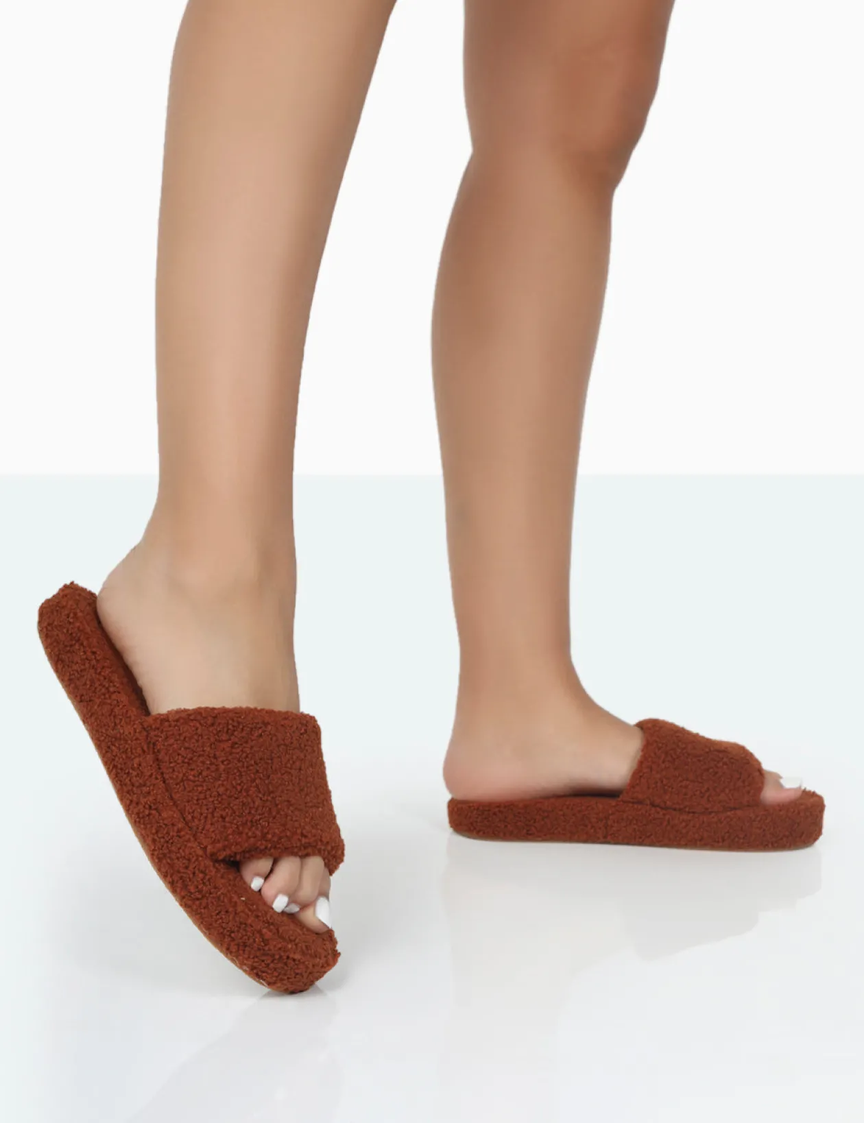 Public Desire Vale Borg Fluffy Slider Slipper | Women Sliders
