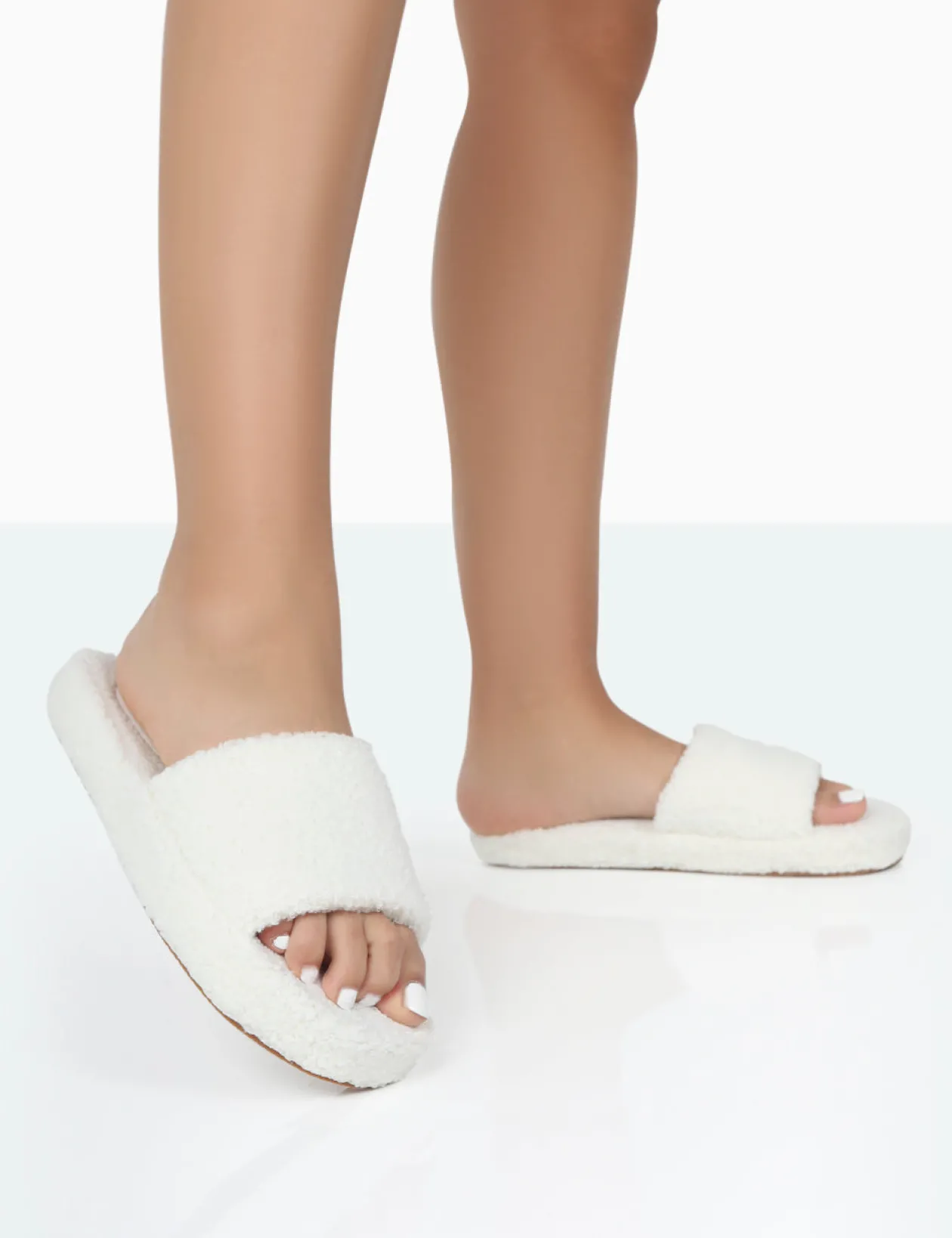 Public Desire Vale Borg Fluffy Slider Slipper | Women Sliders