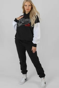 Public Desire Varsity Contrast Sleeve Hoodie | Women Sweatshirt & Hoodies
