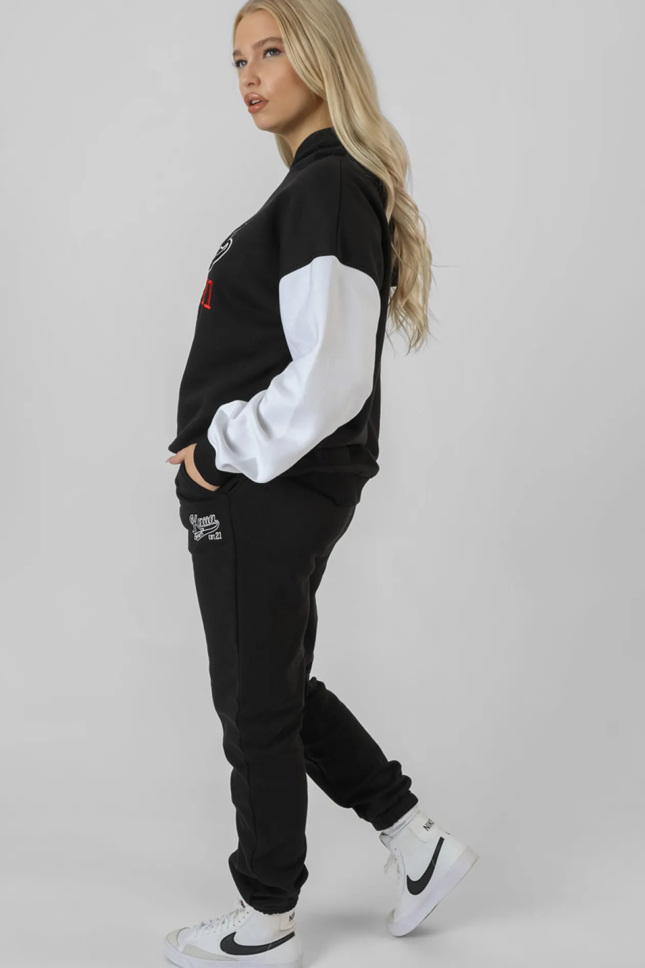 Public Desire Varsity Contrast Sleeve Hoodie | Women Sweatshirt & Hoodies