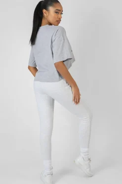 Public Desire Varsity Embroidery Cropped T-Shirt Marl | Women Tops