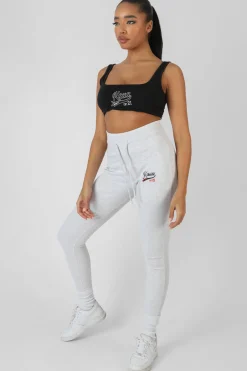 Public Desire Varsity Embroidery Tie Waist Legging Marl | Women Jogger & Leggings