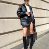 Public Desire Vegan Leather Pocket Oversized Shacket | Women Outerwear & Jackets