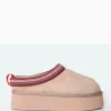 Public Desire Vixon Beige Faux Suede Embroidered Slipper Platform Boots | Women Ultra Mini Boots