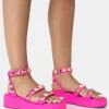 Public Desire Wade Hot Studded Strappy Platform Sandals | Women Flatforms