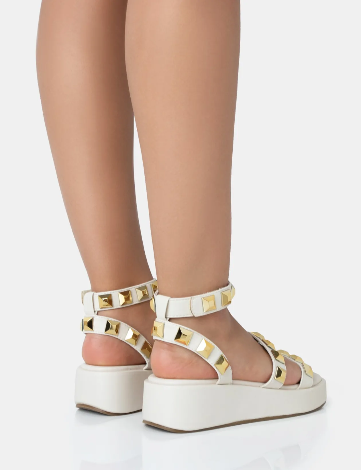Public Desire Wade Studded Strappy Platform Sandals | Women Flatforms
