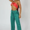 Public Desire Wide Leg Split Hem Satin Tailored Trousers | Women Tailoring