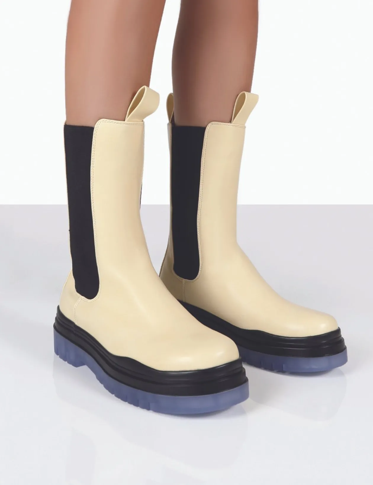 Public Desire Winter Wide Fit Off Ankle Chunky Sole Chelsea Boots | Women Wide Fit Ankle Boots