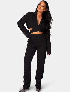 Public Desire Wrap Front Cropped Blazer | Women Outerwear & Jackets