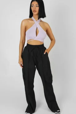 Public Desire Wrap Front Halter Crop Top | Women Knitwear