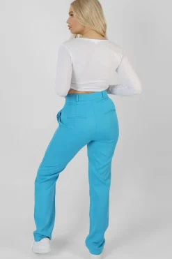 Public Desire Wrap Waistband Straight Leg Trouser | Women Tailoring