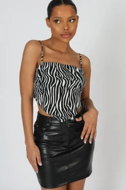 Public Desire Zebra Print Handkerchief Top | Women Tops