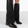 Public Desire Zendaya Pointed Toe Knee High Block Boots | Women Knee High Boots