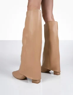 Public Desire Zendaya Pointed Toe Knee High Block Boots | Women Knee High Boots