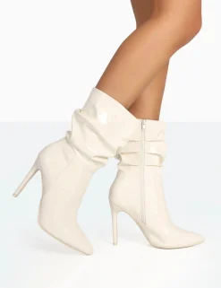 Public Desire Zurich Patent Croc Stiletto Ankle Pointed Heeled Boots | Women Heeled Boots