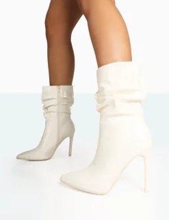 Public Desire Zurich Patent Croc Stiletto Ankle Pointed Heeled Boots | Women Heeled Boots